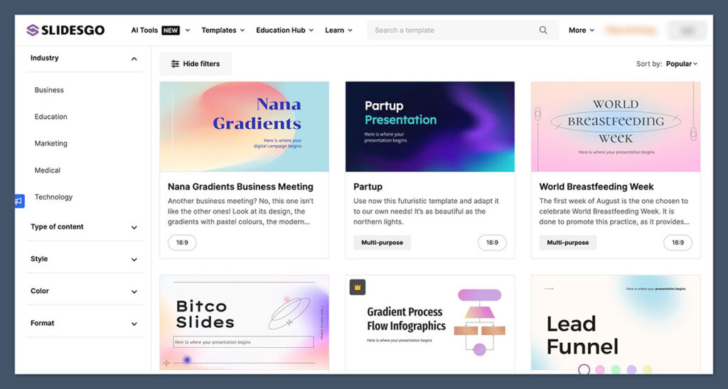 Gradient Templates