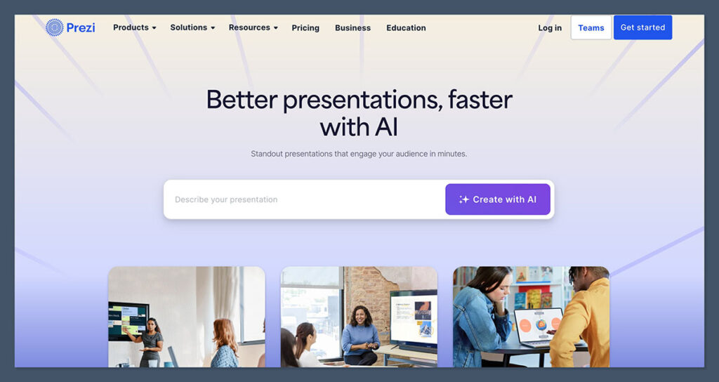 Prezi Homepage