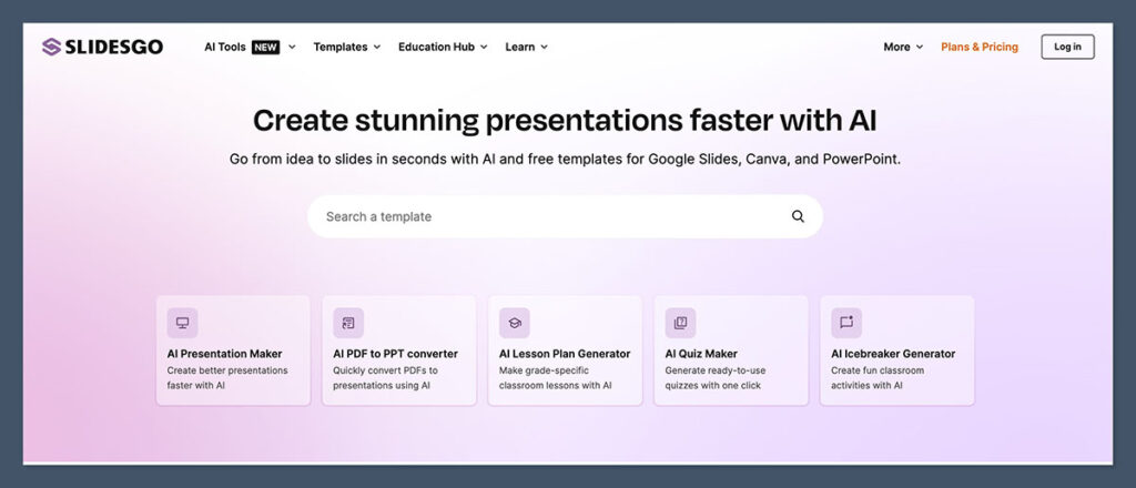 Slidesgo Homepage